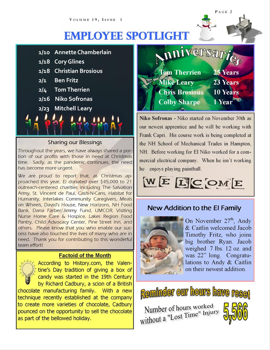 Electrical Installations, Inc. Monthly Newsletter